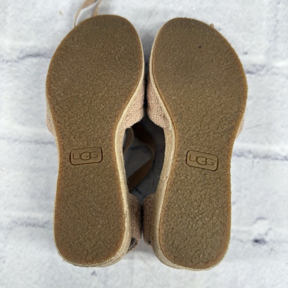 UGG Australia Delmar Espadrille Women's Wedge Lace Up Sandals Size 7 Mushroom - Picture 8 of 13